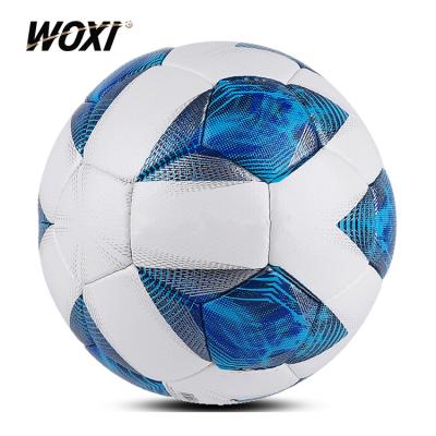 China Soccer Traning Size 5 Football Soccer Ball PVC Blue PU TPU Leather For Soccer Training for sale