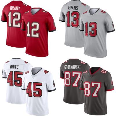 China Antibacterial 2022 Tampa Bay City Pitched Buccaneer Team Uniform #12 Brady #87 Gronkowski #45 White Mens American Football Jersey for sale