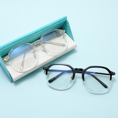 China Fashion Anti Blue Light Glass Mingtong Wholesale High End New Design Anti Blue Light Glasses Big Square Glass Optical Glasses Design Spectacle Frame New for sale