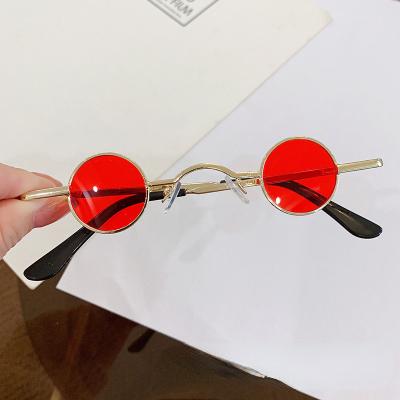 China Small Round Frame Round Retro Sunglasses Men And Women's Mini Small Round Rim Prince Lenses Hop Sunglasses for sale