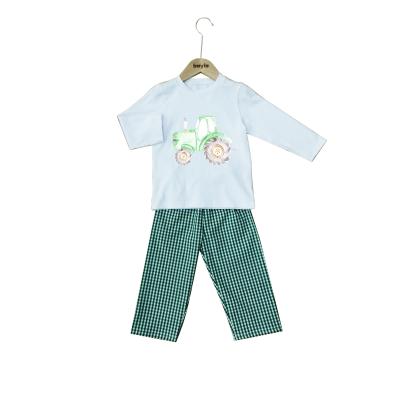 China 2021 Casual High Quality Customized Cotton T-shirt Sets Baby Boy Autumn Clothing Sets Boys Home Wear for sale