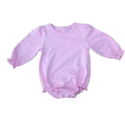 China Wholesale Children's Clothing Set Cotton Long Sleeve Pink Baby Bubble Romper for sale