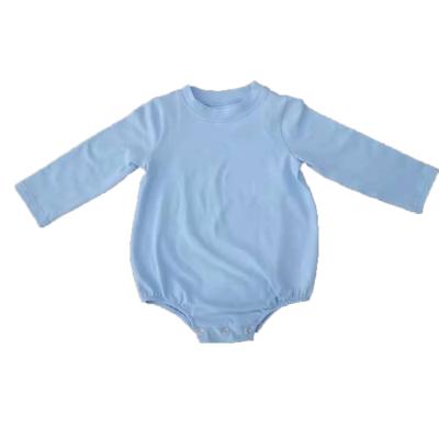 China Wholesale Loungewear Children's Clothing Set Cotton Blue Long Sleeve Baby Crawling Clothes for sale