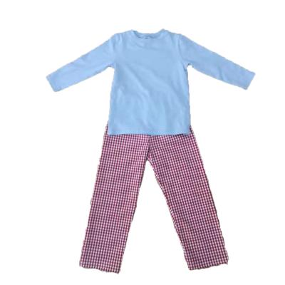 China 100% cotton clothing suit color clothing boutique children's clothing boutique pure casual plaid jacket boys pants for sale