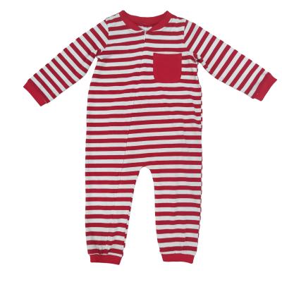 China Christmas Casual Baby Romper Jumpsuit Baby Clothes Red Stripe Cute Winter Long Sleeve Jumpsuit for sale