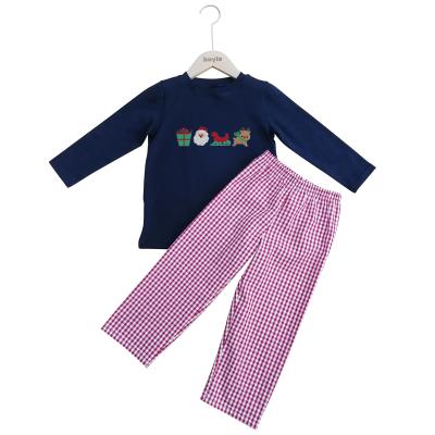 China 2021 Casual Kids Fall Clothing Christmas Applique Children's Boutique Boys Clothing Sets for sale