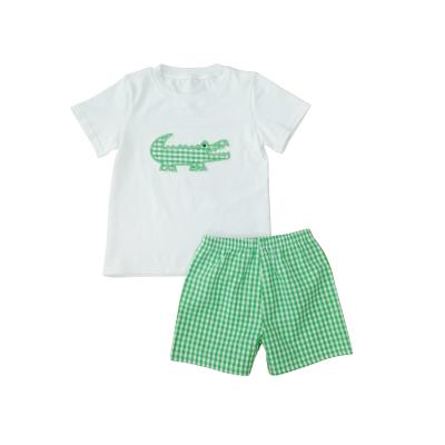 China Summer Cotton Baby Boy Clothing Sets Boutique Applique Toddler Boy Years Old Boy Kids 2 Pcs Kids Casual Hot Clothing 2 Clothing for sale