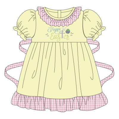 China Washable Wholesale Customized Applique Boyis Easter Cute Little Kids Boutique Girls Dress for sale