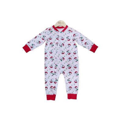 China Wholesale Washable Boutique Christmas Romper Kid Clothing Long Sleeves Christmas Print Baby Jumpsuit for sale