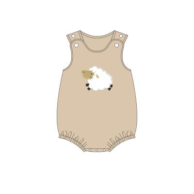 China 100% Cotton OEM Custom Baby Clothes Boutique Newborn Summer Baby Boy Sleeveless Romper for sale