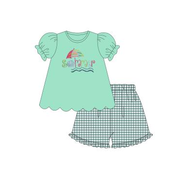 China Wholesale Custom Design Casual Applique Cotton Kids Summer Babies Clothing Sets for sale