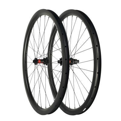 China 700C Gravel Bike Carbon Wheel Set Gravel Bike 35mm Disc Compatible with Gravel Bike Frame for sale