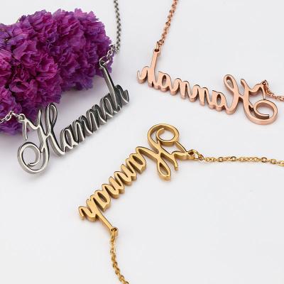 China FASHIONABLE Initial Chain Necklace 925 Sterling Silver Stainless Steel Name Necklace Custom Nameplate Personality Jewelry Ladies Girls for sale