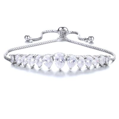 China Environmentally Friendly Zircon Charm Adjustable Bracelet Water Drop Fashion Bracelet Wholesale for sale