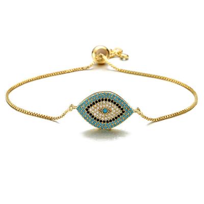 China European and American Fashion Environmentally Friendly Creative Devil's Eye Bracelet Women's Micro-set Bracelet Copper Zircon Bracelet for sale