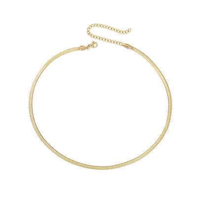 China 2022 Summer Gold Silver Silver Clavicle Chain Necklace Shining Jewelry Women Simple Chain Necklace Environmental Friendly Snake Bone Fashion for sale