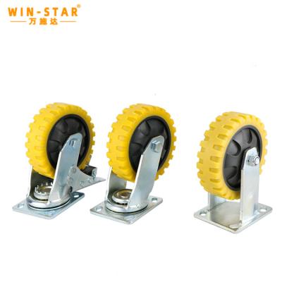 China Fixed And With Brake Casters Wheel 5 Inch 6 Inch PU PP Casters Wheel for sale