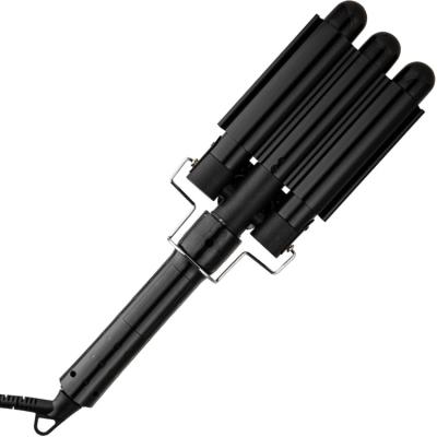 China Professional Ionic Function LCD Display Ceramic Body Three Barrels Style Curling Iron Electric Wave Hair Curler 3 Barrels for sale