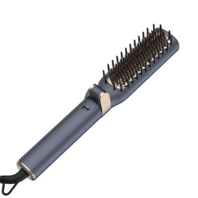 China Foldable Professional Hot Hair Styler Hair Brush Straightener Foldable Hair Straightener Brush for sale