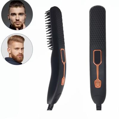 China Small Size Portable Multifunctional Electric Passionate Comb Beard Compact Mini Ionic Hair Straightener Brush for Men and Women for sale