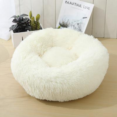 China Removable Luxury Dog Kennel Mat Sofa Bed Round Shape Autumn And Winter Cat Bed Pet Blanket Soft Plush Keep Donut Warm Pet Bed for sale