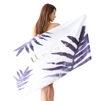 China Viable Wholesale Micro Beach Holiday Print Beach Towel Square Fiber Beach Towel for sale