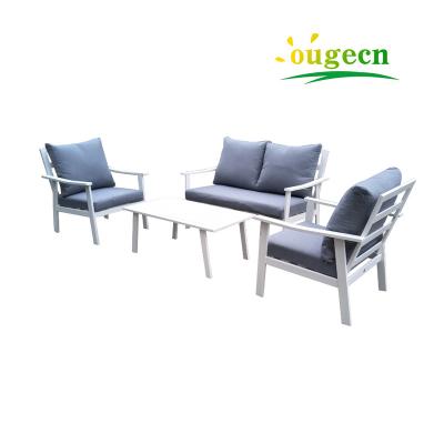 China Living Bistros Sofa Modern Beach Patio Coffee Garden Contemporary Aluminum Furniture Leisure For Outdoor Living for sale