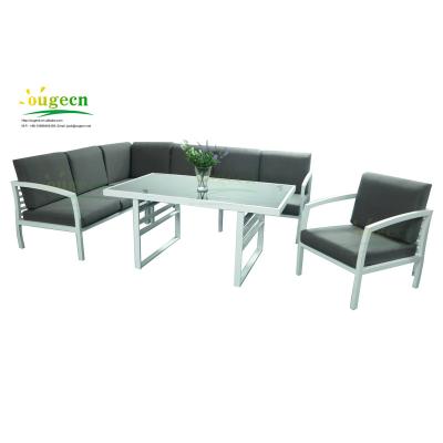 China Contemporary Aluminum Bistros Bar Love Sofa Modern Beach Patio Garden Cafe Furniture for sale