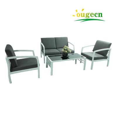 China Contemporary Aluminum Bistros Bar Love Sofa Modern Beach Patio Garden Cafe Furniture for sale