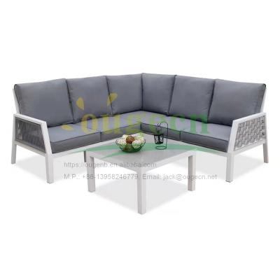 China OG11058 Modern Aluminum Furniture Garden Furniture Outdoor Furniture Sofa Set Aluminum Slat Leisure Sofa for sale