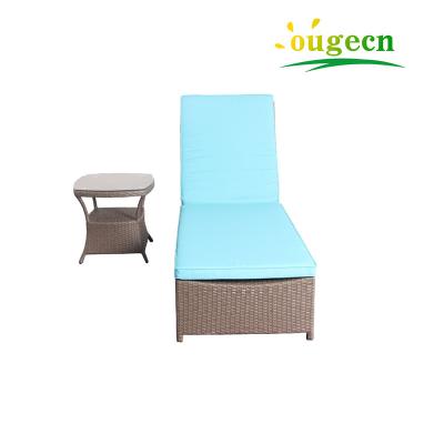 China Contemporary Bistros Sofa Modern Patio Lounger Rattan Wicker Furniture For Garden Beach Coffee Table Outdoor Seaside for sale