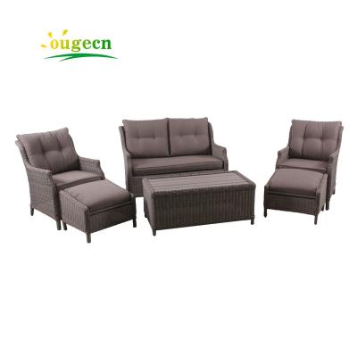 China Modern Rattan Recliner Sofa Bistros Bar Love Sofa Modern Wicker Patio Garden Furniture Massage Chair for sale