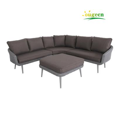 China Modern Wicker Patio Garden Sofa Sectional Woven Furniture Love Bar Bistros Sofa Module Corner Rattan Sofa for sale