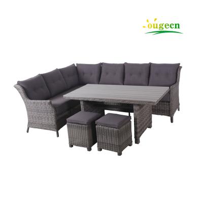 China Modern Wicker Patio Garden Sofa Sectional Woven Furniture Love Bar Bistros Sofa Module Corner Rattan Sofa for sale