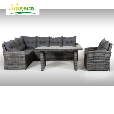 China Modern Rattan Sectional Sofa Bistros Bar Love Wicker Patio Woven Sofa Set for sale