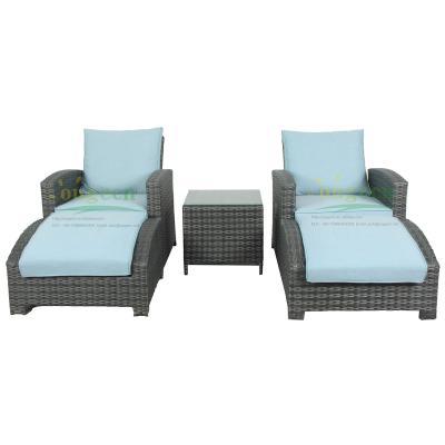 China OG30398 Modern Rattan Lounge Garden Furniture Patio Furniture Pool Lounger With Foot Rest Daybed Sofa Folding Bed for sale