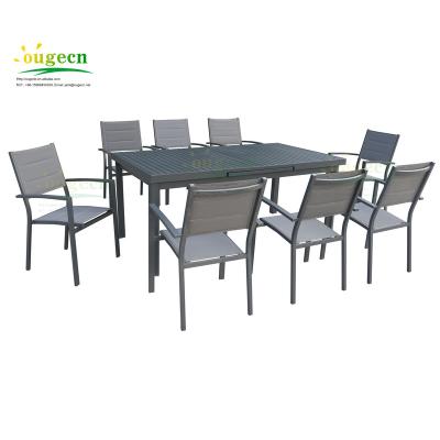 China OG90062 Modern garden furniture leisure furniture set patio dining set with extendable table and textilyne chairs for sale