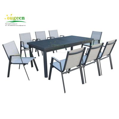 China OG90060 Modern garden furniture leisure furniture set patio dining set with extendable table and textilyne chairs for sale