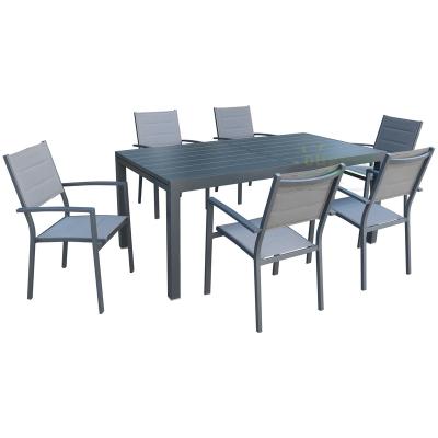 China OG90058 Modern garden furniture leisure furniture set patio dining set with extendable table and textilyne chairs for sale