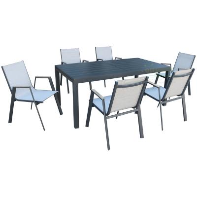 China OG90055 Modern garden furniture leisure furniture set patio dining set with extendable table and textilyne chairs for sale