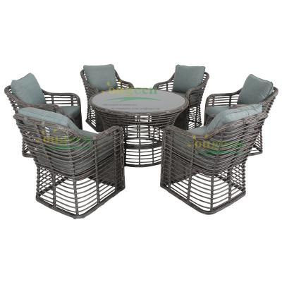 China Contemporary Wicker Bistros Sofa Modern Patio Dining Rattan Furniture For Outdoor Garden Outside for sale