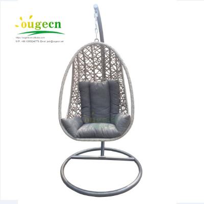 China Modern Rattan OG80026 Furniture Wicker Swing Chair Adult Hanging Garden Chair With Stand for sale