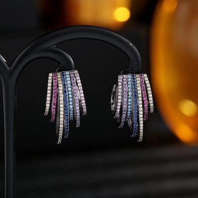 China Korean Personalized Irregular Geometric Hollow Colorful Non Allergic Vintage Zircon Circle Stud Earrings for sale