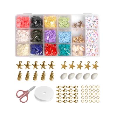 China Children's Gift 2690 PCS Flat Spacer Bead Polymer Clay Beads For Jewelry Making Bracelets Necklace Earring DIY Craft Kit for sale