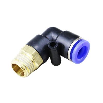 China Plastic PU PL Brass Pneumatic Contact / Nylon Hose One In Fittings Male Elbow Connecting for sale