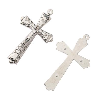 China Europe Jewelry Yiwu Christian Jewelry Stainless Tone Christian for Prayer Jesus Engraved Cross Pendant Necklace for sale