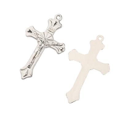 China Men Cross Prayer Necklace Europe Christian Orthodox Jesus Cross Pendant Gold Crucifix Pendant Religious INRI Color for sale