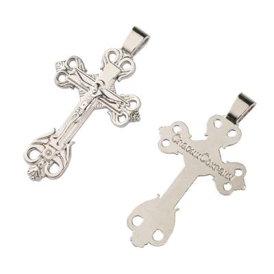 China Europe Antique Silver Jesus Cross Necklace Pendant and Rosary Center Sets for Jewelry Making DIY Jesus Cross for sale