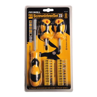 China F601423 FOXWOLL 6pcs Plastic Screwdriver Set With Multi Bit Screwdriver Holder Bits for sale