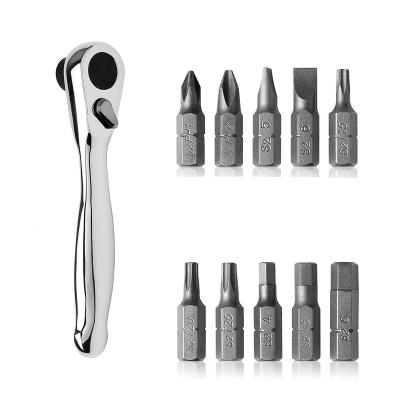 China Multi Function Hand Tool Ratchet Wrench S2 Steel Material Mini Ratchet Screwdriver Bit for sale